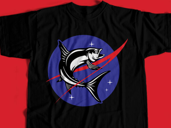 Nasa fish t-shirt design for commercial user