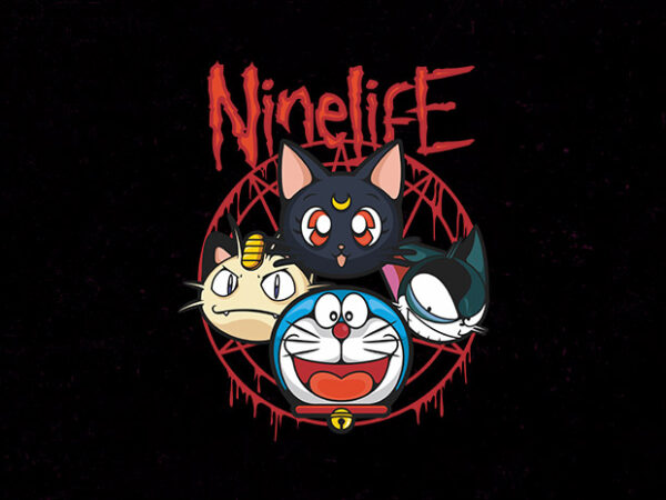 Ninelife normal T shirt vector artwork