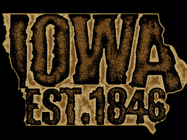 Vintage iowa city map wall art t shirt vector art