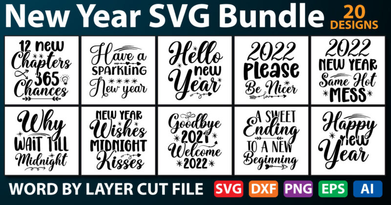 New Year SVG Bundle 4