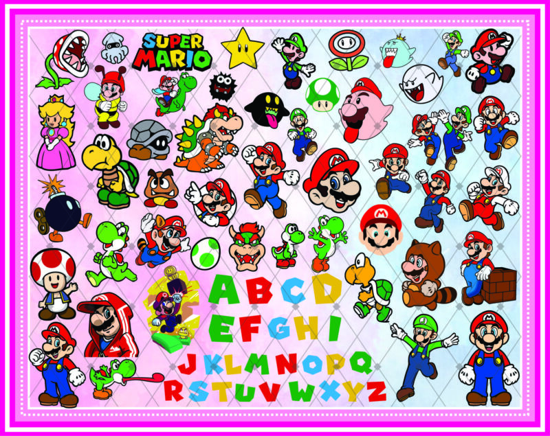 120+ Super Mario SVG PNG DXF Bundle, Super Mario Svg, Super Mario Alphabet, Peach Princess, Koopa Troopa, Goomba Svg, Super Mario World Svg 926322408