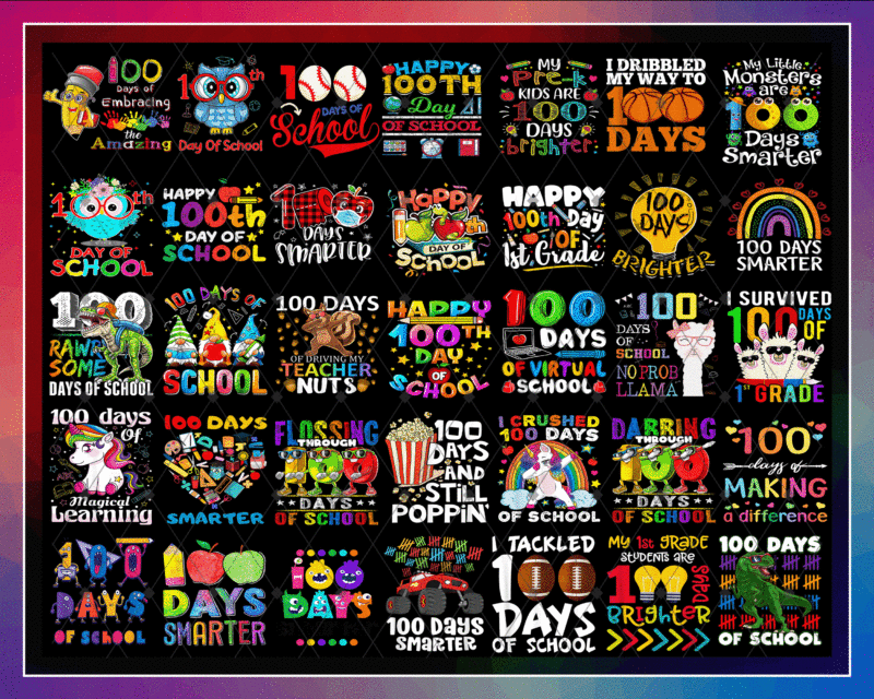 1 Combo 700+ Day of School PNG Bundle, 100 Day of school PNG, Happy 100 Days Of School Png Bundle, 100Th Day Of School, Digital Print Design CB1001499349