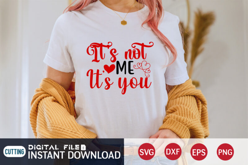 Its Not Me It’s You T Shirt , Happy Valentine Shirt print template, Heart sign vector, cute Heart vector, typography design for 14 February