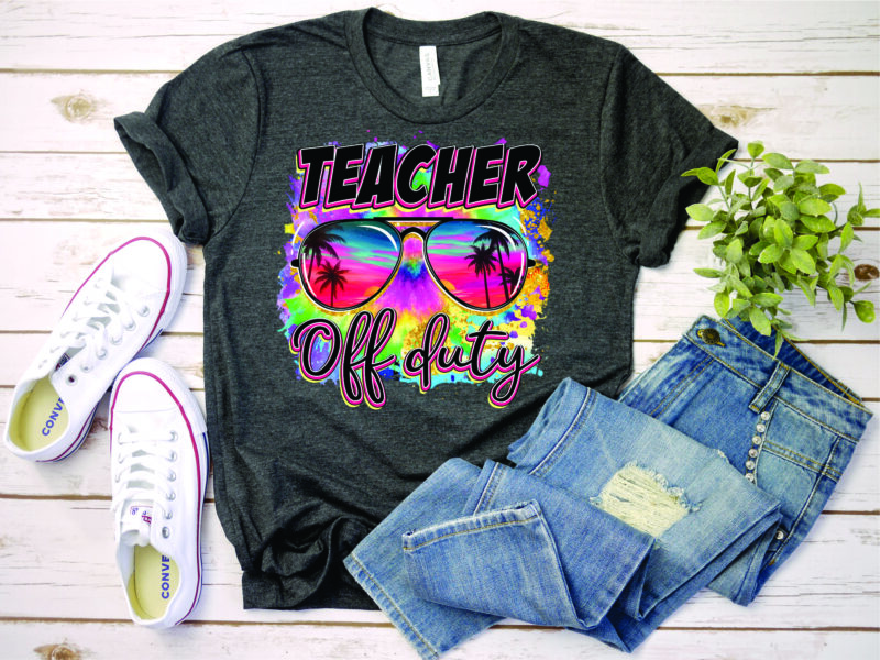 Teacher Off Duty png, Teacher Off Duty Sunglasses png, Beach png, Tie Dye png, Summer Holiday png, Last Day Of School png, Sublimation, Digital Download 1020634363