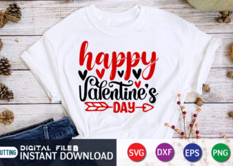 Happy valentine Day T Shirt , Happy Valentine Shirt print template, Heart sign vector, cute Heart vector, typography design for 14 February