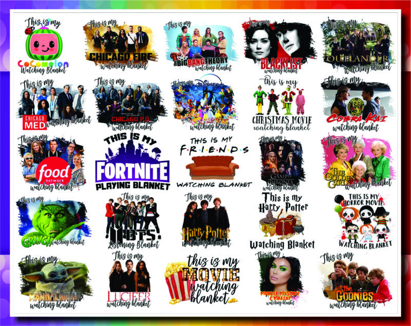 Bundle 50 Designs Netflix Blanket PNG, Hallmark Blanket, Christmas Blanket, Movie Blanket PNG, Sublimation Design, Digital Download 898004174