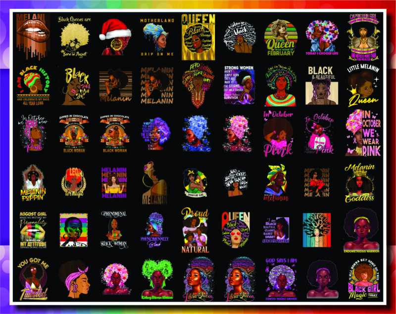 Combo 170 Black Queen Bundle Png, Afro Woman Clipart, Black Girl Magic, Birthday, Afro Lady, Black Melanin, Commercial Use, Digital Download 979478117