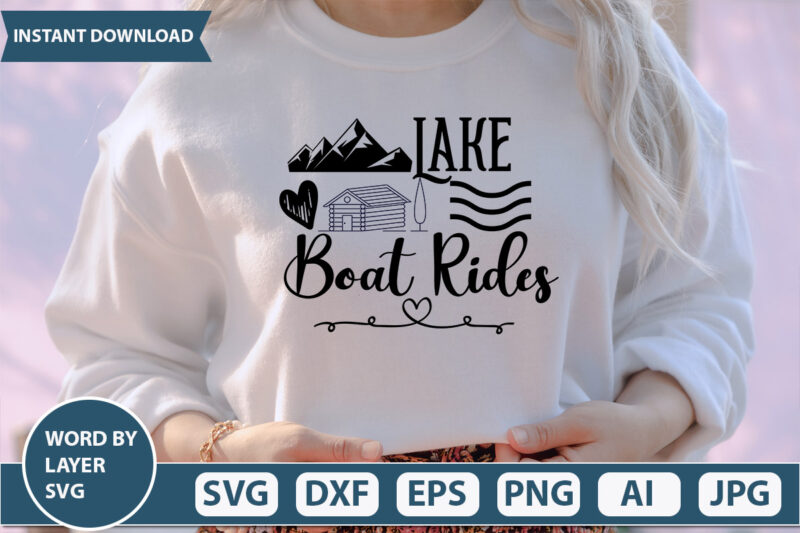 Lake boat rides SVG Vector for t-shirt