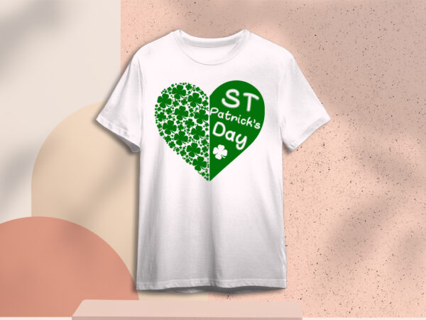 St patricks day images heart four leaf clover diy crafts svg files for cricut, silhouette sublimation files t shirt template vector