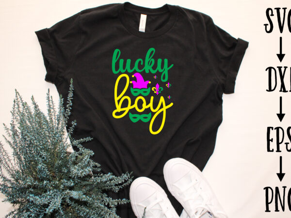 Lucky boy t shirt vector graphic