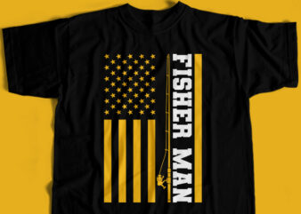 Fisher Man T-Shirt Design For Commercial User