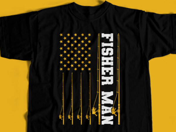 Fisher man flag t-shirt design for commercial user