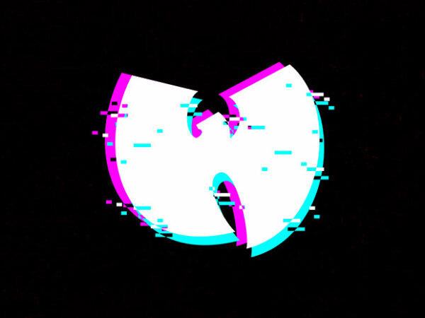 Wutang glitch logo t shirt design for sale