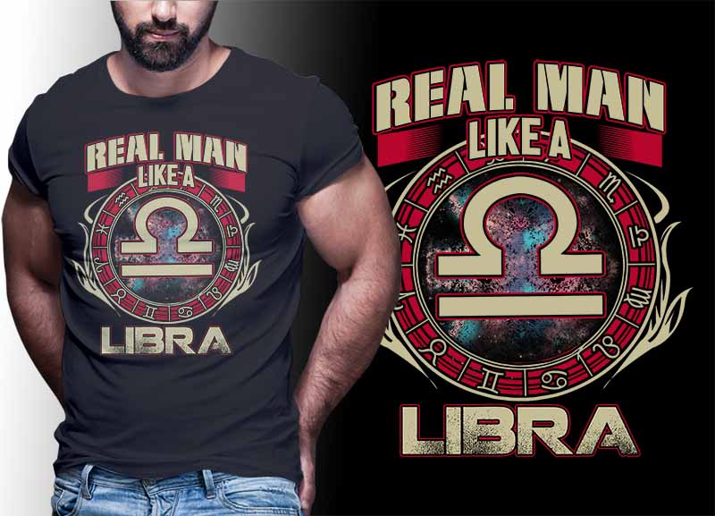 12 ZODIAC real man tshirt designs bundle PART# 25 ON