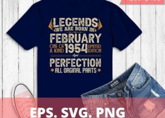 Legends Were Born In February 1954 68th Birthday T-Shirt design svg, Born in February 1954 68th Birthday, 68th Birthday,February 1954 Birthday, Legends Were Born In February 1954 68th Birthday png,