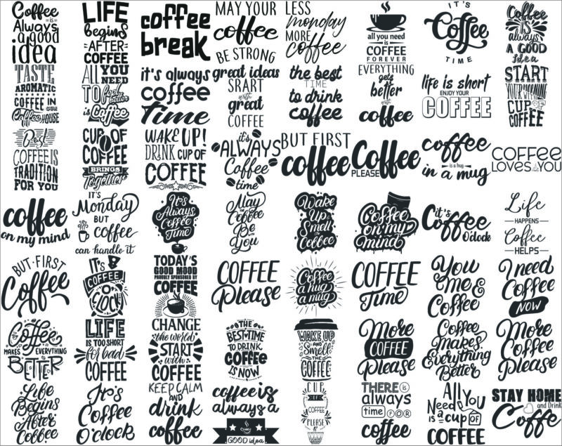 97+ Funny Coffee Quotes SVG Bundle, Coffee Lovers, Coffee Mug Quotes SVG, Silhouette Cricut Digital print, Cut File Cricut, Digital Download CB766035648