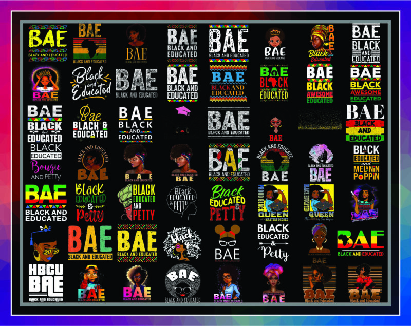 Combo 125 BAE Black and Educated PNG, African American Woman with Afro, Black Queen, Black Girl Magic, Black History Month Png Bundle, PNG 999473606