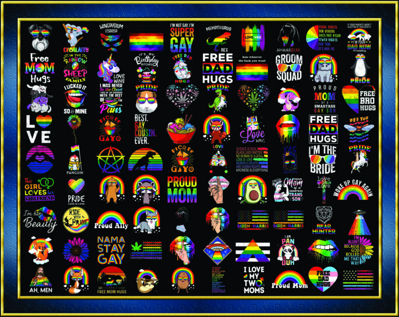 Combo 400+ Files LGBT Pride PNG Bundle, Festival Outfit Png, Rainbow Png, Gay Flag Png, Be Proud Be Fabulous Png, Digital Download 1002265288