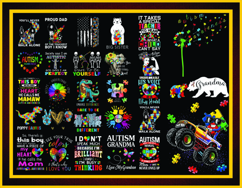 Autism Awareness digital design- Embrace The Amazing Puzzle autism digital designs PNG PNG Sublimation design