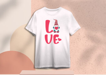Valentine Gnome Love Silhouette SVG Gift Diy Crafts Svg Files For Cricut, Silhouette Sublimation Files