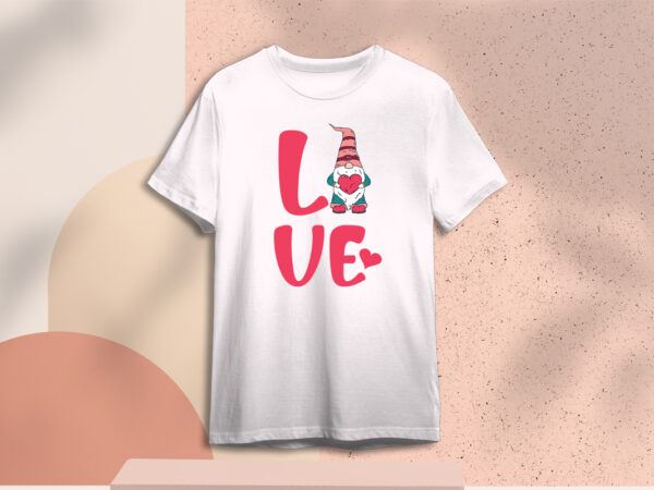 Valentine gnome love silhouette svg gift diy crafts svg files for cricut, silhouette sublimation files t shirt vector art