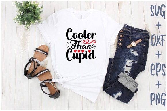 Cooler than cupid t shirt vector file