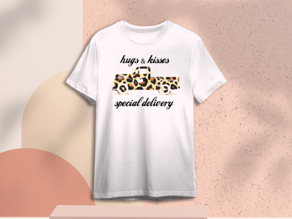 Valentine leopard pattern truck hugs and kisses gift diy crafts svg files for cricut, silhouette sublimation files t shirt vector art Valentine leopard pattern truck hugs and kisses gift diy crafts svg files for cricut, silhouette sublimation files t shirt vector art