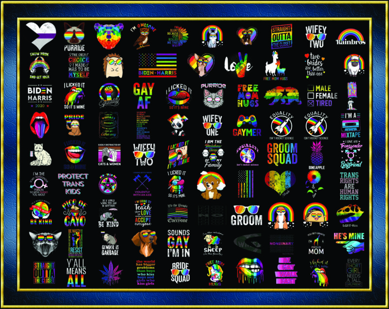 Combo 400+ Files LGBT Pride PNG Bundle, Festival Outfit Png, Rainbow Png, Gay Flag Png, Be Proud Be Fabulous Png, Digital Download 1002265288