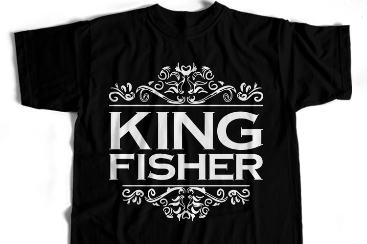 King Fisher T-Shirt Design For Commercial User