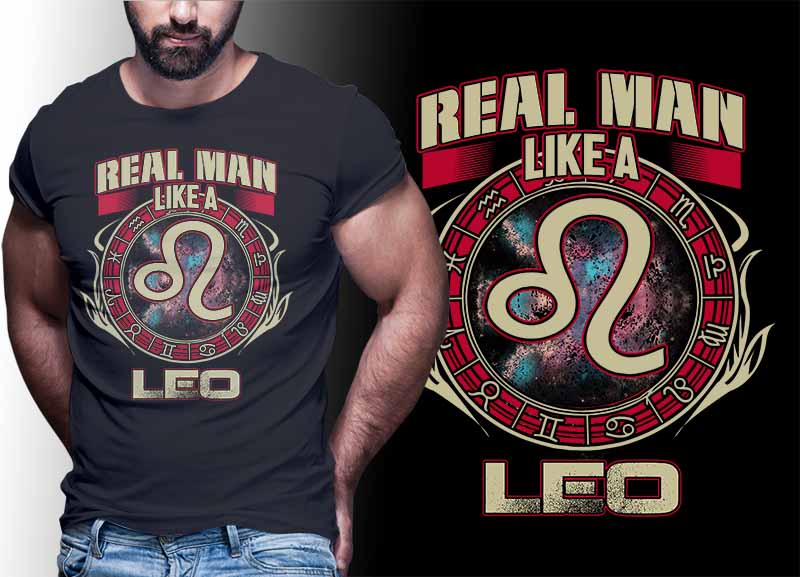 12 ZODIAC real man tshirt designs bundle PART# 25 ON