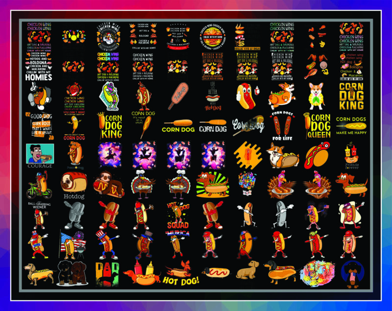 Bundle 430 Hot Dog PNG, Fast food, Hot Dog funny, Chicken Wing Hot Dog, Hot Dog Dabbing, Cute, Funny, Legally Blonde, Digital download 1004751744