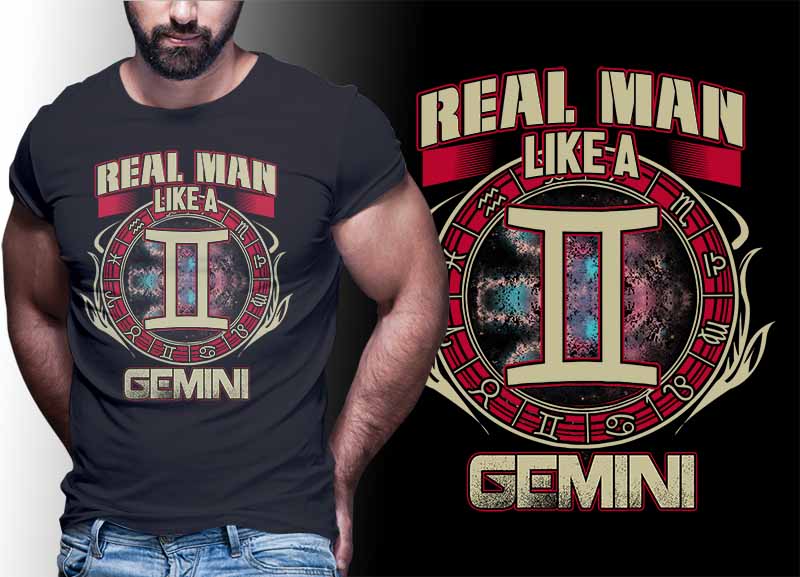 12 ZODIAC real man tshirt designs bundle PART# 25 ON