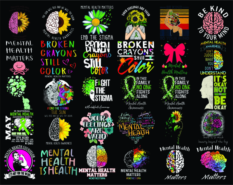 Combo 100+ Designs Mental Health PNG Bundle, Mental Health Matters Png, Mental Health Awareness Png, Depression Awareness Png, Semicolon Png 962123394