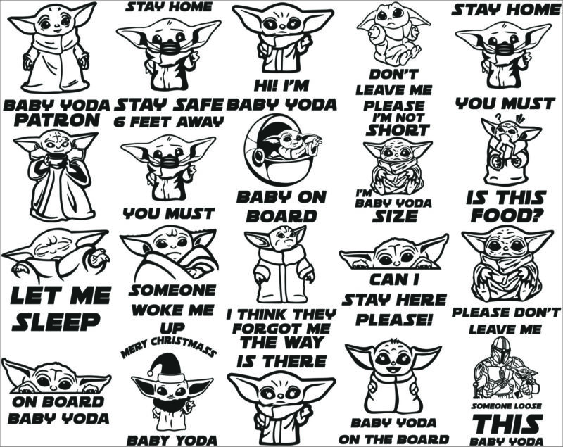 100 Designs Baby Yoda SVG Bundle, Baby yoda svg, starwars svg, starwars fan svg, baby yoda silhouette, baby yoda cut file 1006561232