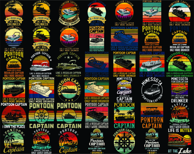 Vintage Pontoon Captain Png Bundle, Retro Rowing Crew Boat, Retro Kayak Png, Pontoon Grandpa Png, Sublimation Design, Digital Download 1007188101