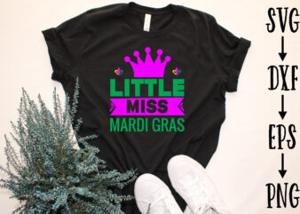 little miss mardi gras t shirt vector graphic