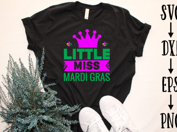 Little miss mardi gras t shirt vector graphic
