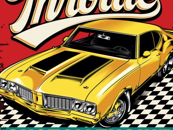 Hotrod car illustration graphic