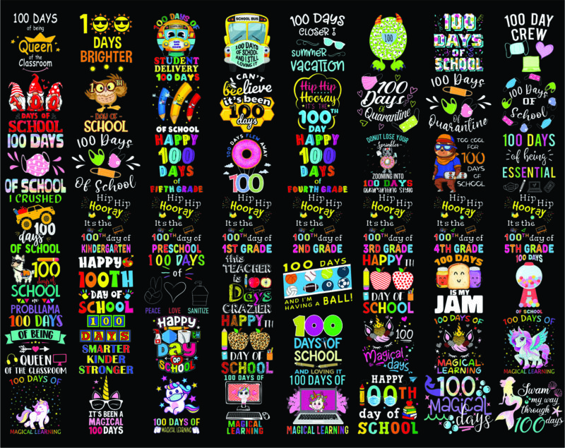 595+ Designs 100 Day of school PNG Bundle, Happy 100 Days Of School Png, 100Th Day Of School, Digital Download 1003441010