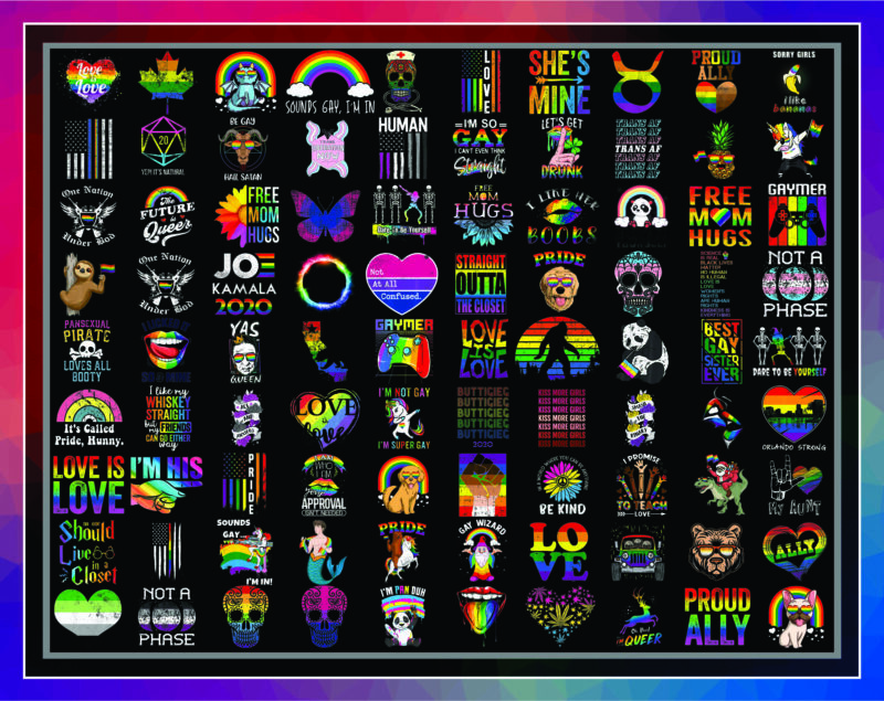 Combo 1000+ LGBT Pride Bundle, Gay Flag Png, LGBT Png, Rainbow Png, Be Proud Be Fabulous Png, Lgbt Awareness, Pride Parade, Digital Download CB1002265288