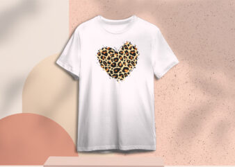 Valentine Leopard Pattern Heart Vector SVG Gift Diy Crafts Svg Files For Cricut, Silhouette Sublimation Files