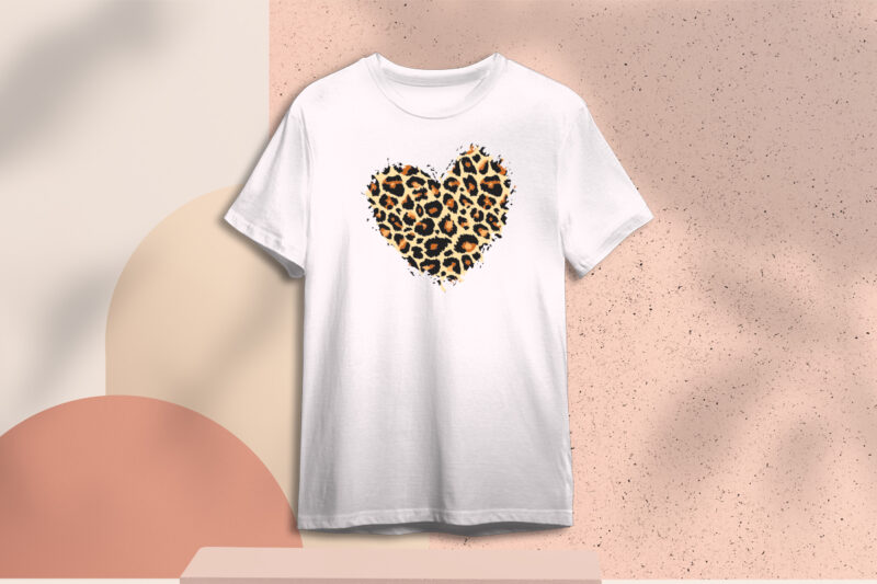Valentine Leopard Pattern Heart Vector SVG Gift Diy Crafts Svg Files For Cricut, Silhouette Sublimation Files