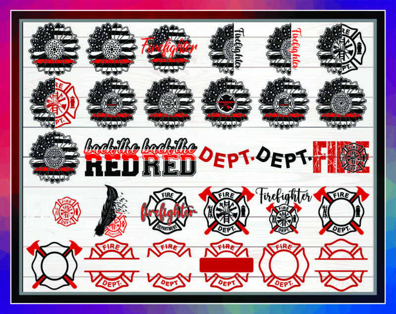 Combo 250 Firefighter Thin Red Line SVG Bundle, Distressed Flag, Wife, Mom, Maltese Cross, Daddy, Back the Red, Firefighter Heart, digital files