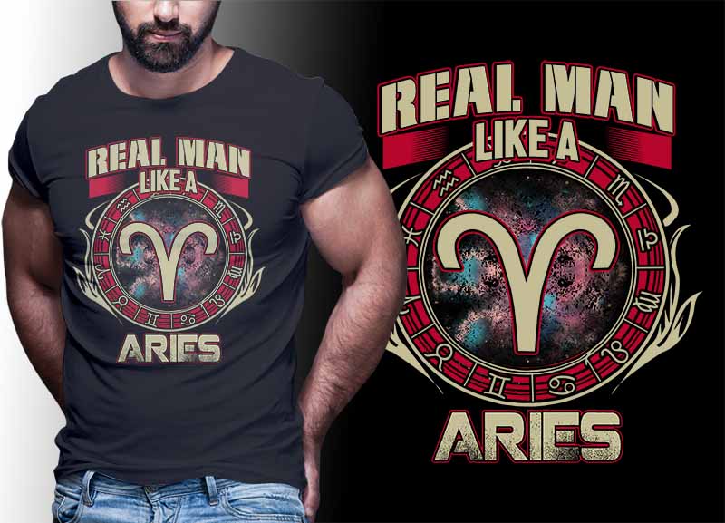 12 ZODIAC real man tshirt designs bundle PART# 25 ON