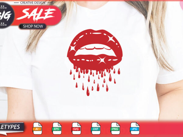 Lips sublimation svg t shirt vector graphic