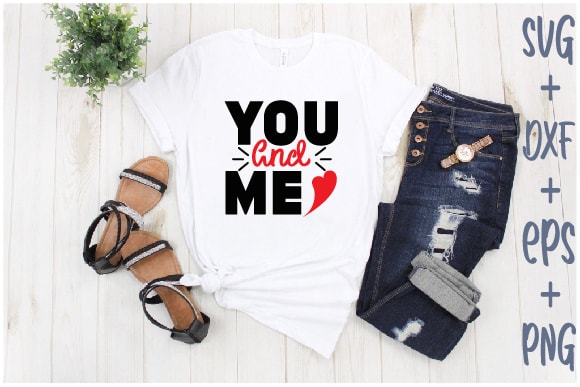 You and me t shirt design template