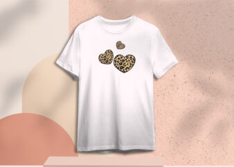Valentine Leopard Pattern Hearts Silhouette SVG Gift Diy Crafts Svg Files For Cricut, Silhouette Sublimation Files