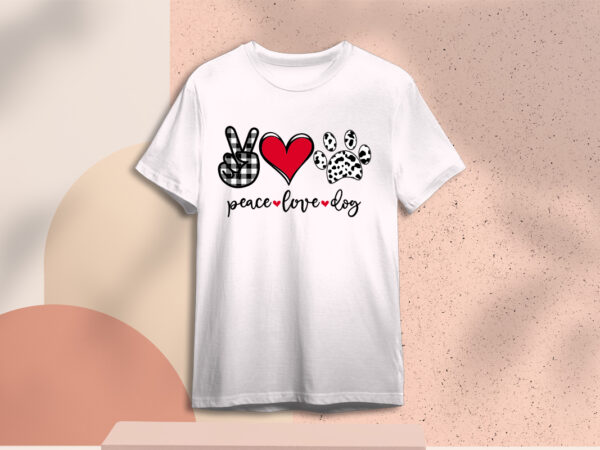 Valentines day gift, peace love dog diy crafts svg files for cricut, silhouette sublimation files t shirt vector art