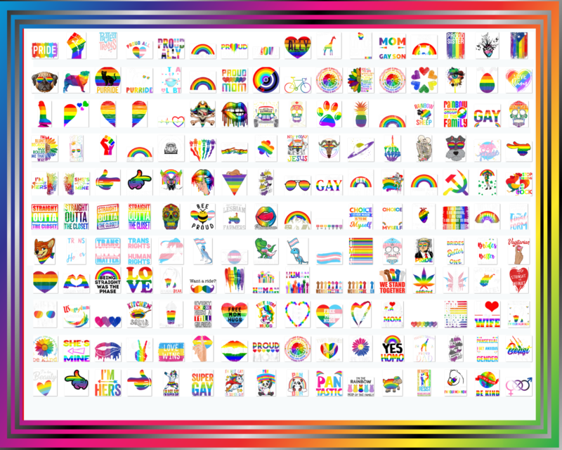 Combo 1000+ LGBT Pride Bundle, Gay Flag Png, LGBT Png, Rainbow Png, Be Proud Be Fabulous Png, Lgbt Awareness, Pride Parade, Digital Download CB1002265288