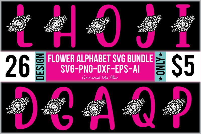 Flower Alphabet Svg Bundle